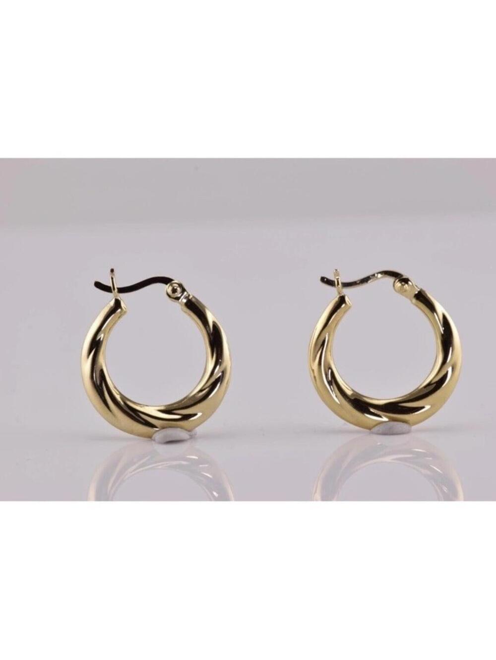 Brilliance Fine Jewelry 14K GP Sterling Silver Spiral Round Hoop Earrings